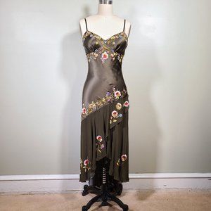 Sue Wong Beaded Embroidered Silk Dress